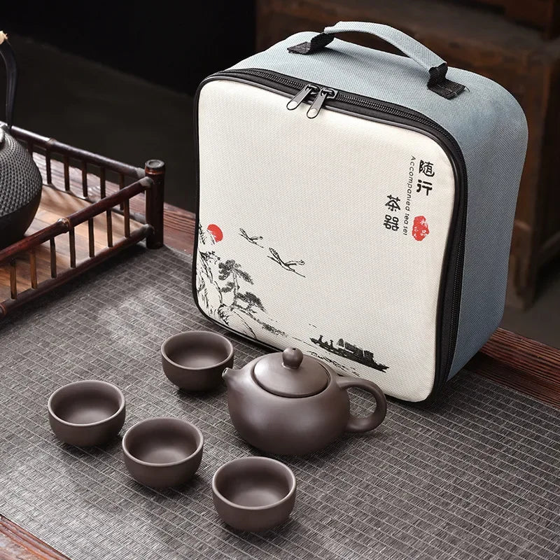 Purple Clay Travel Tea Kit Travel-Friendly Kung Fu Teaware
