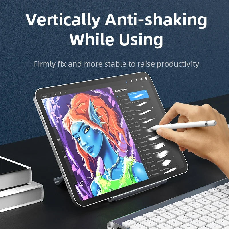 Laptop Vertical Stand with Silicone Grip - Dual Device Holder for MacBook & Tablet, Heat Dissipation,