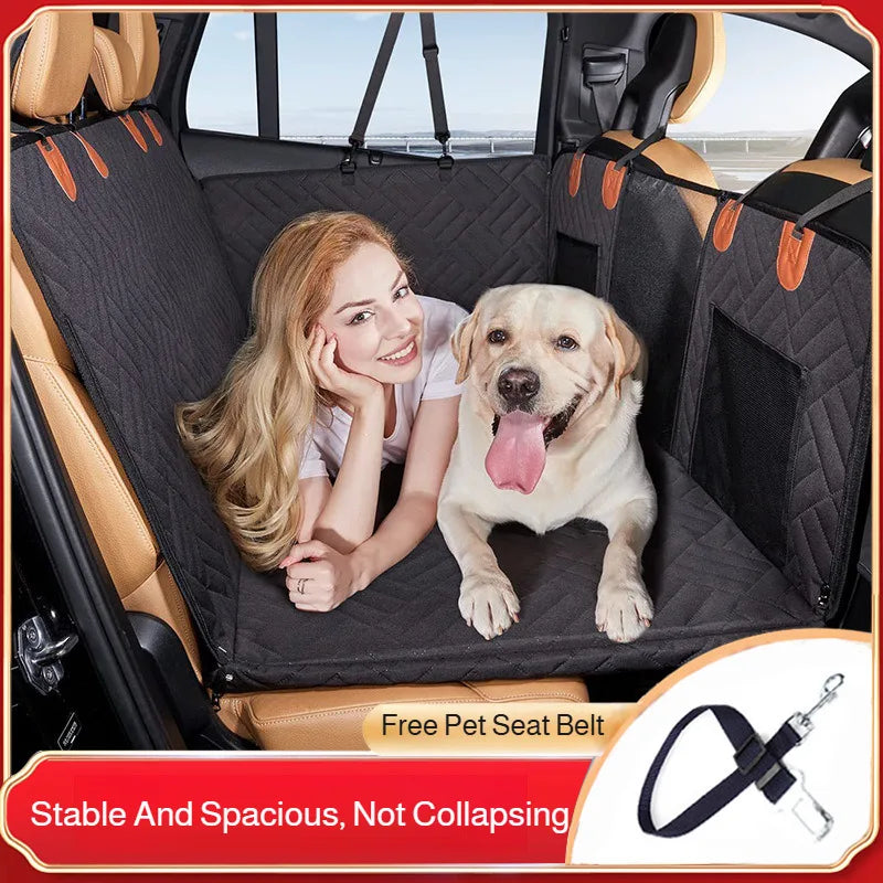 Water-Resistant Pet Car Seat Cover - Anti-Slip Scratch-Proof Hammock Back Seat Protector for Dogs