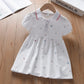 Light girls’ dress - polo collar, knee-length, cotton-elastane, for summer wear
