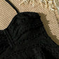 Light girls’ bikini set - two-piece, textured lace-like fabric, polyester, for summer beach vacation