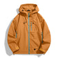 Water-Resistant Unisex Windbreaker - Hooded Single-Layer, Hiking