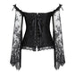Women's Supportive Corset Top - Off Shoulder, Lace Satin
