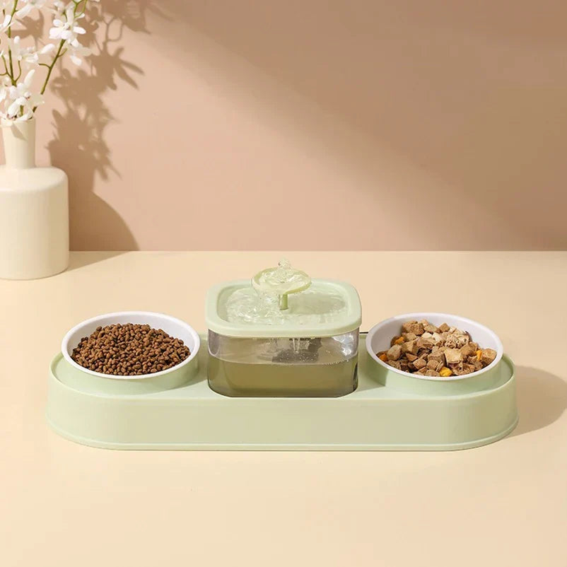 Automatic Pet Feeder 200ml Portion Double Bowl Stainless Steel Food And Water Station Fall 2025 Anti Slip Simple Clean