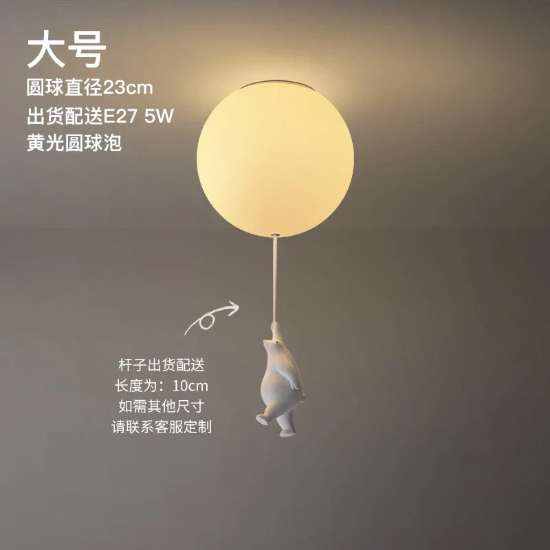 Ceiling LED Light Warm Cartoon Bear Design Kids Bedroom Ceiling Lamp Fall 2025 Cozy Nightlight Decor