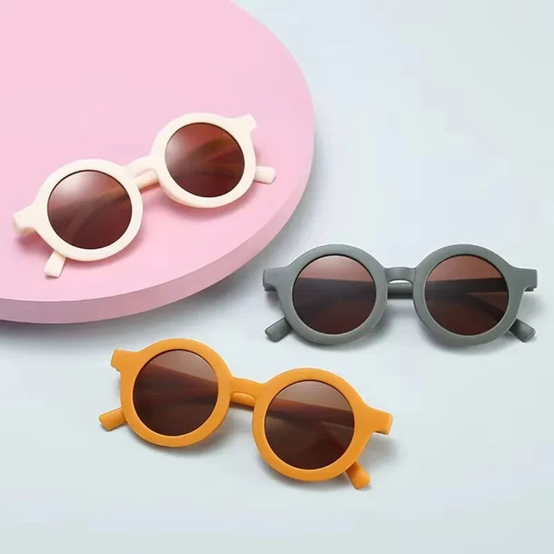 Kids Sunglasses Round Frame Anti-UV400 for 1-7 Year Olds, Children's Sun Protection, Trendy Design