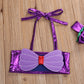 Light girls mermaid bikini set - lace-up 3D bow top, triangle briefs, elastic headband, polyester, summer swimwear