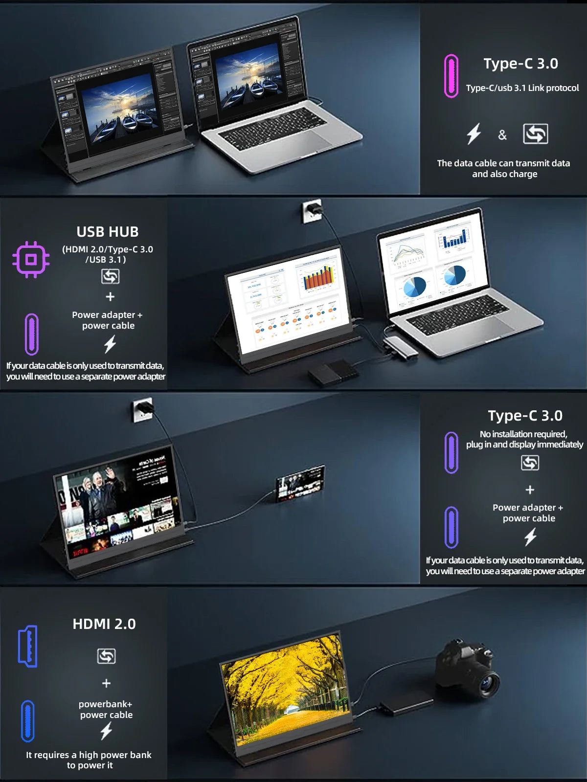 2K Travel-Friendly Monitor 14 Inch Touch HDR 60Hz Gaming Display