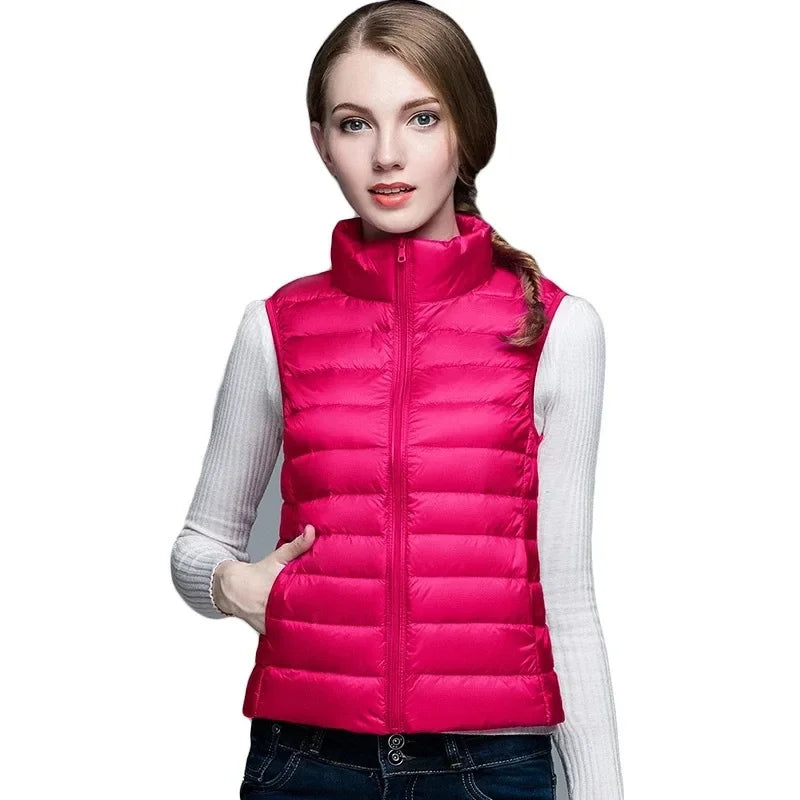 Light Women's Sleeveless Vest - Quilted Nylon, Warm