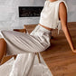 Women's Spring Summer Linen Pant Kit Crop Tops 2-Piece Outfit for Holiday
