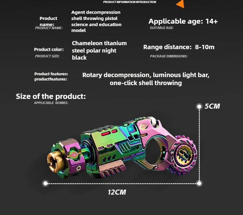 Toy Fidget Pistol Shell Ejecting Stress Relief, TikTok Viral Fall 2026 Desk Gadget Gift for Teens