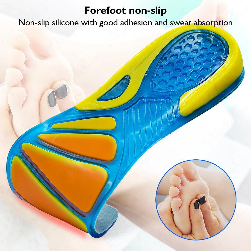 Non Gel Slip Shoe Insoles Silicone Massaging Orthotic Plantar Fascia Insole