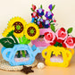 Handmade Montessori Flower Craft Kit - DIY Colorful Flowerpot Toys for Kids, Creative Early Learning Gift