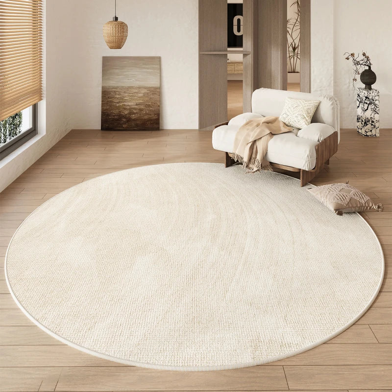 Round Rug Cream Wabi Sabi Deluxe Non Slip Water-Resistant