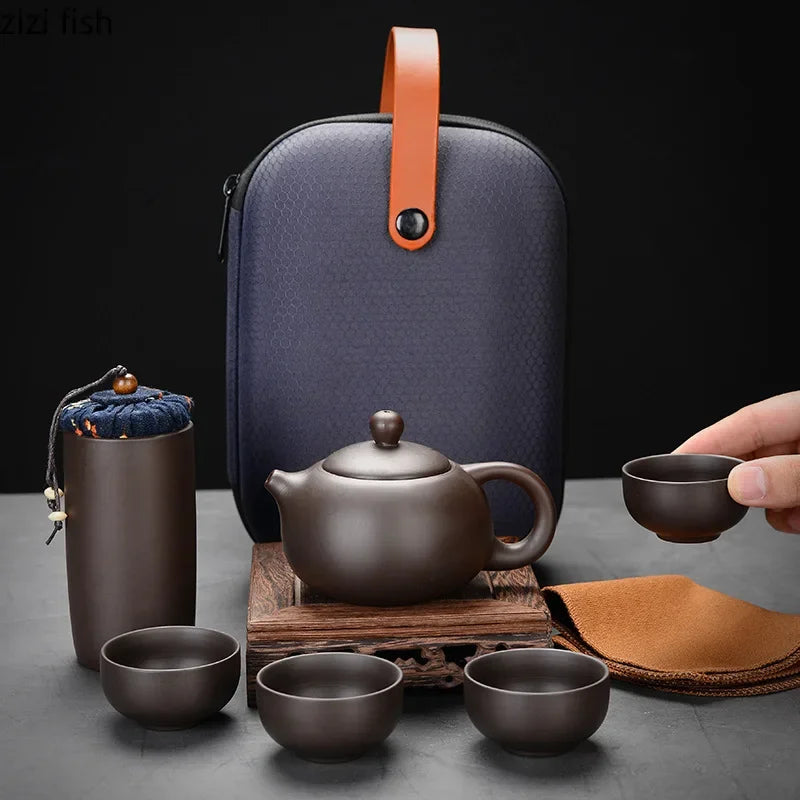 Purple Clay Travel Tea Kit Travel-Friendly Kung Fu Teaware