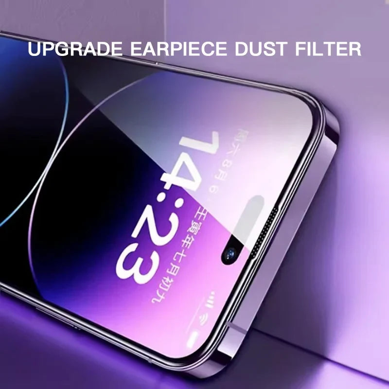 Tempered Privacy Glass Screen Protector for iPhone 16 15 14 13 12 - Anti-Spy Auto-Dust Removal Shield