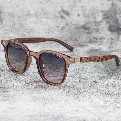 for Sunglasses Men Women Retro Wood Grain Polarized UV Protection Outdoor Shades
