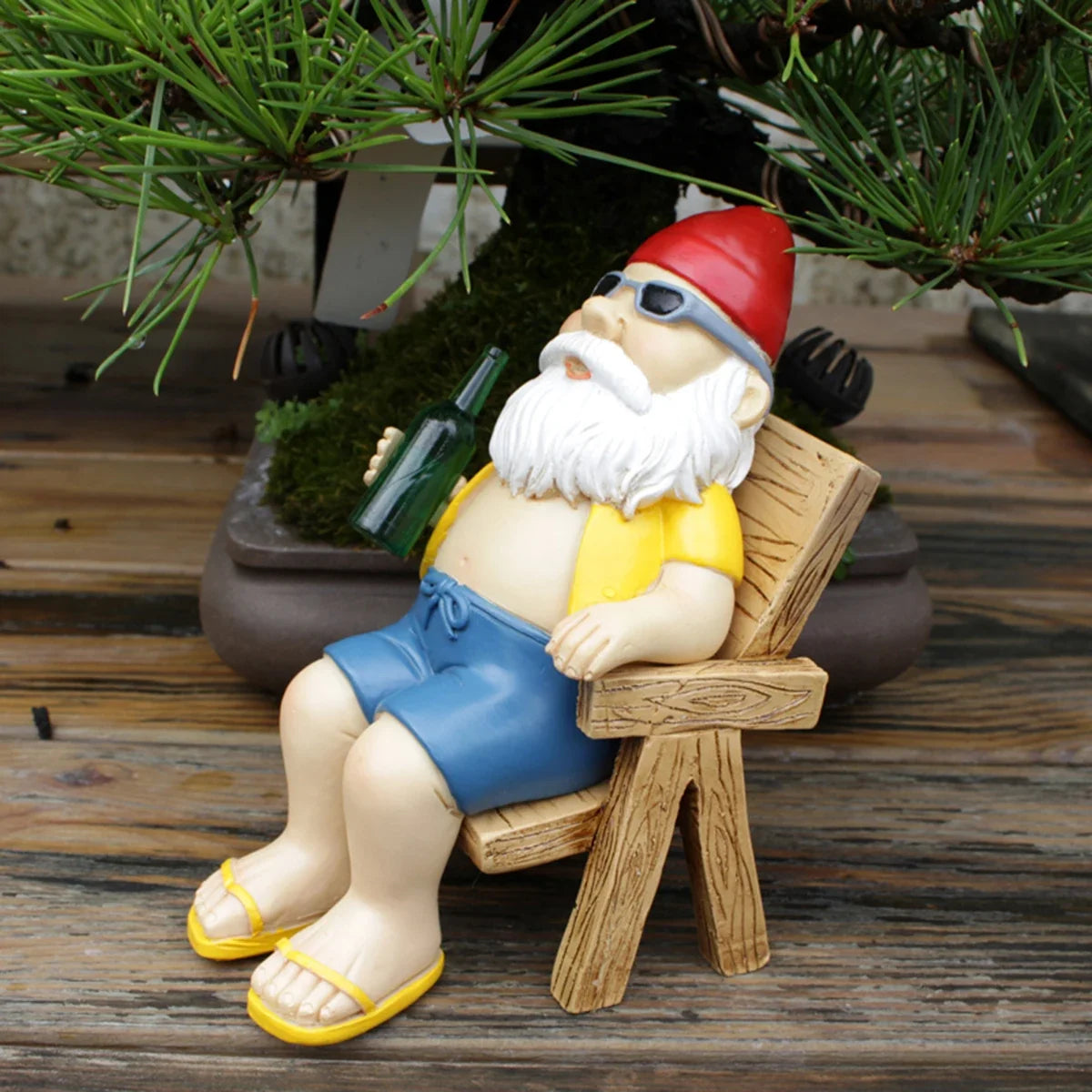 Gnome Garden Statue Sunbathing Dwarf Figurine Creative Outdoor Scene Decor For Summer 2026 Gift