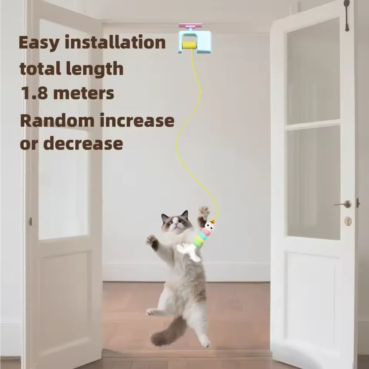 Rechargeable2026 Edition Cat Toy Interactive Hanging Door Bird Toy With Elastic Rope Stress Relief For Cats TikTok Viral Fall