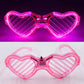 Up Light LED Glasses - 5 Colors Heart Shape Glow Party Supplies for Kids and Adults