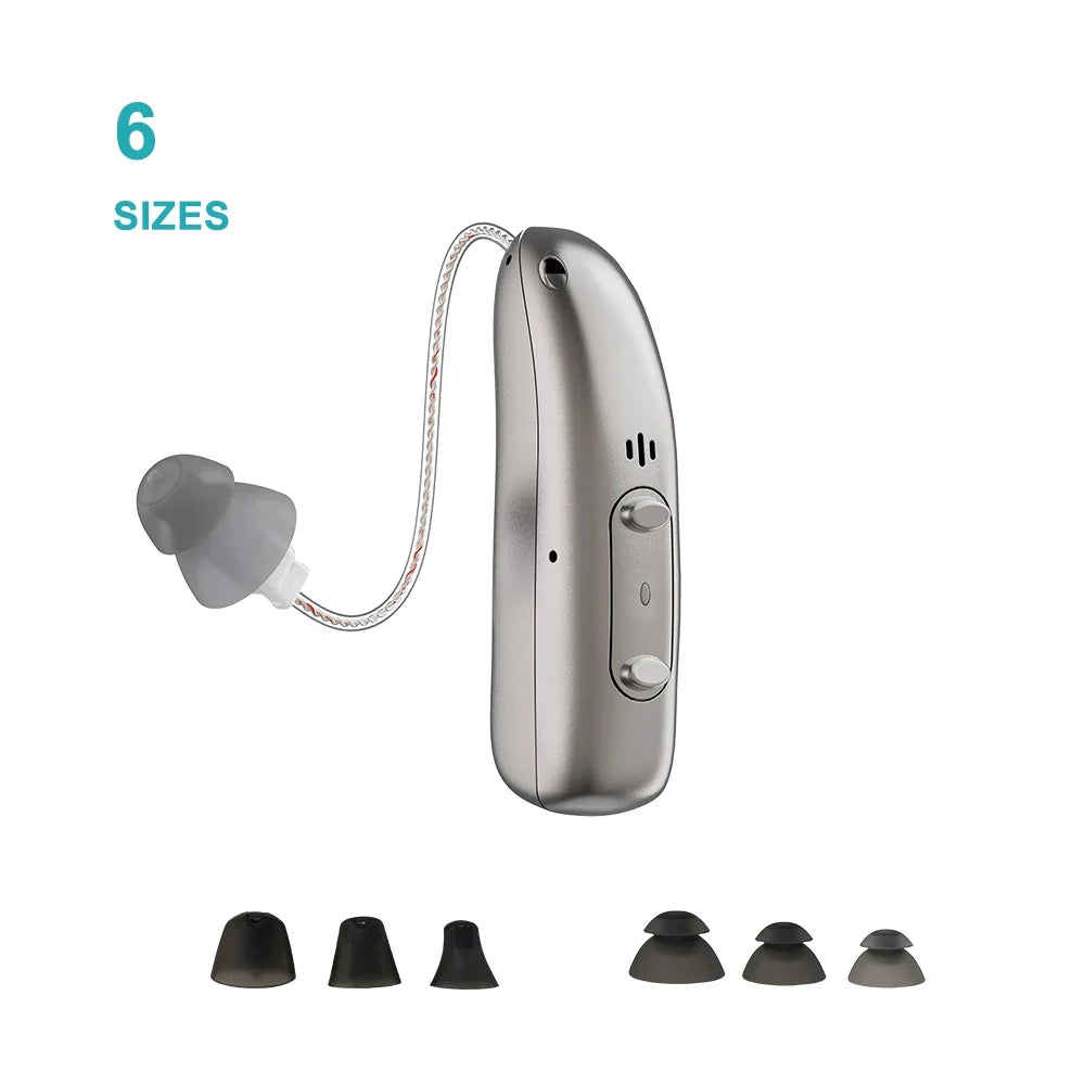 Hearing Aid Battery-Powered Digital BTE With Flexible Volume Travel-Friendly Senior Sound Amplifier