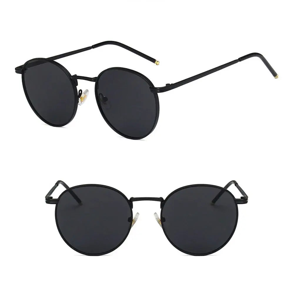 Glasses Fashion Fishing Metal Frame Round Sun Shades for Women and Men Eyewear - UV Protection