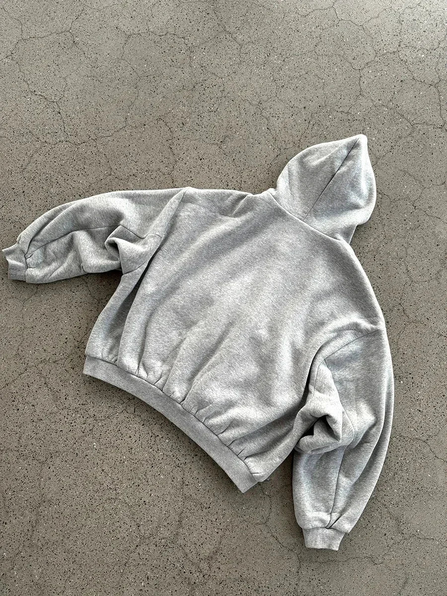 Cozy Oversized Women's Zip Hoodie - Boxy Cut, Cotton
