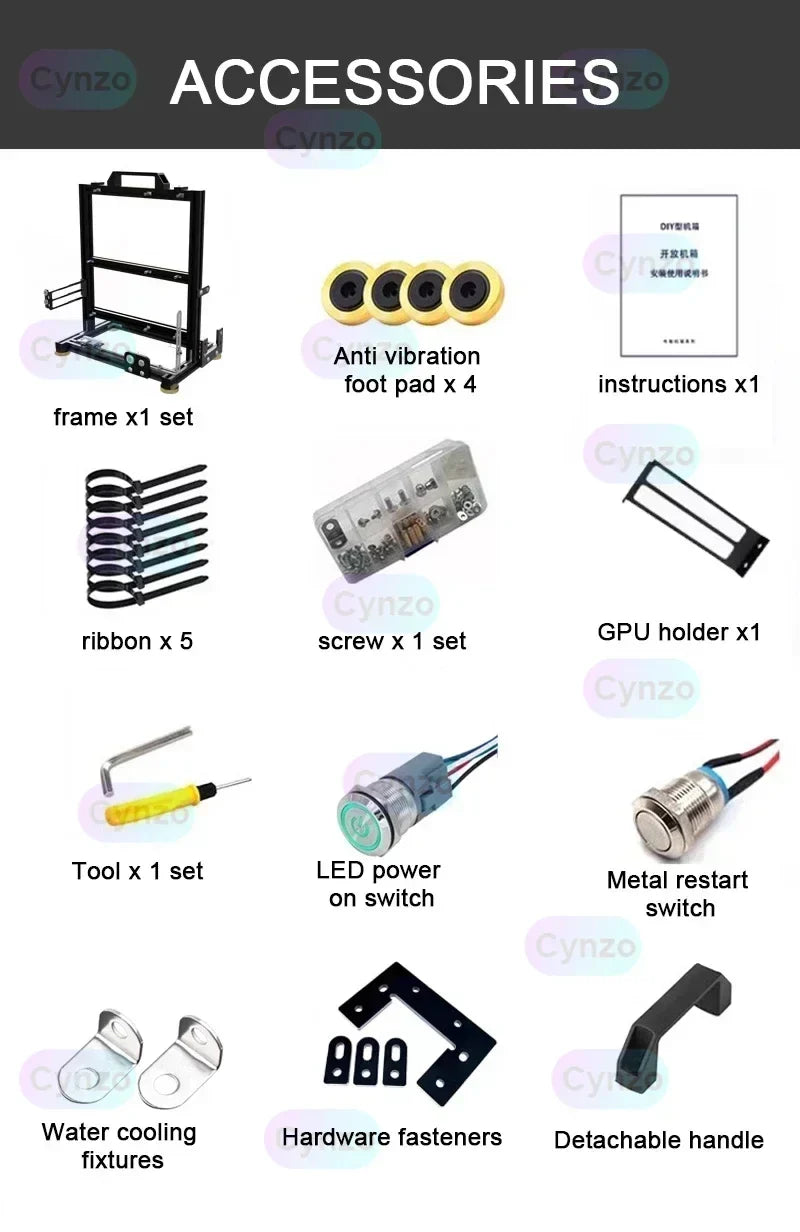 Frame Open ATX PC Case Rack Modular Water Air Cooling