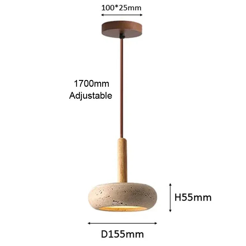 LED Japandi Pendant Lamp Yellow Stone Wabi Sabi Ambient Design