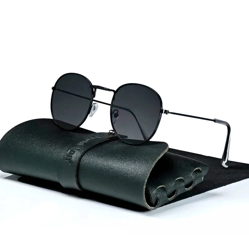 Round Retro Sunglasses for Men/Women Deluxe UV400 Metal Vintage Eyewear No Leather Case