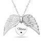 angel wings, zircon stone, metal chain, gift idea – Timeless couples' heart pendant necklace