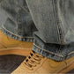Men's Oversized Denim Jeans - Loose Straight Cut, Washed