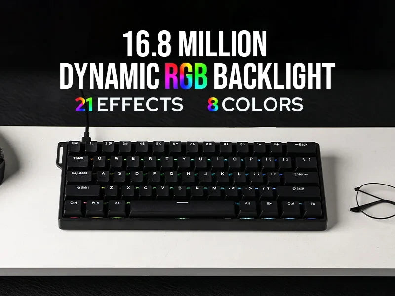 60 Mechanical Percent Hot Swap Keyboard Aluminum RGB Hall