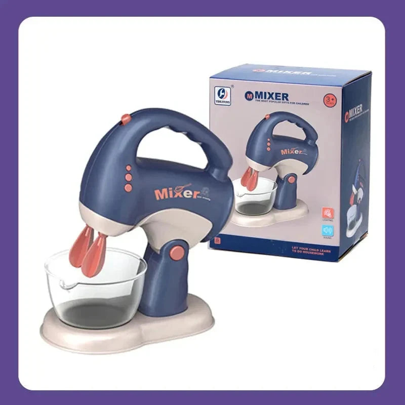 Pretend Kitchen Playset - Motor-Driven Vacuum, Juicer, Washing Machine & Water Sweeper Toys for Kids