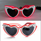 Married Just LED Flashing Sunglasses - Bachelorette Party Wedding Pink Heart Glasses