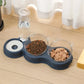 Raised Pet Feeding Station Tilted 3-Bowl Design With 500ML Water Bottle Fall 2025 Comfort-Grip Spine Protection