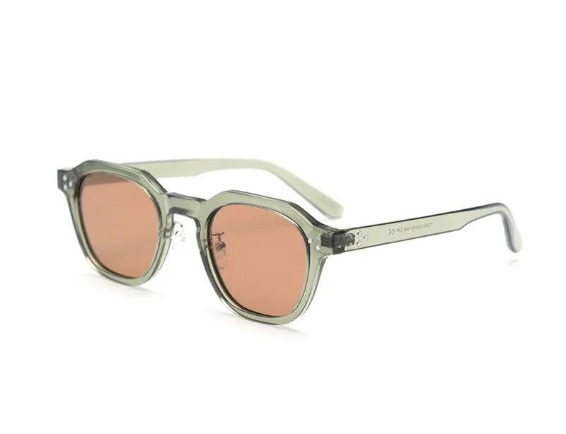 Style Korean Retro Sunglasses for Women TR90 Polygon Polarized UV400 Green Brown 2025 Summer