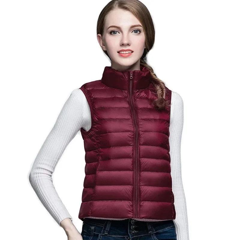 Light Women's Sleeveless Vest - Quilted Nylon, Warm
