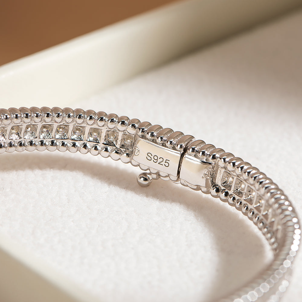 2mm Moissanite Bracelet 18K Gold Plated Tennis Bangle