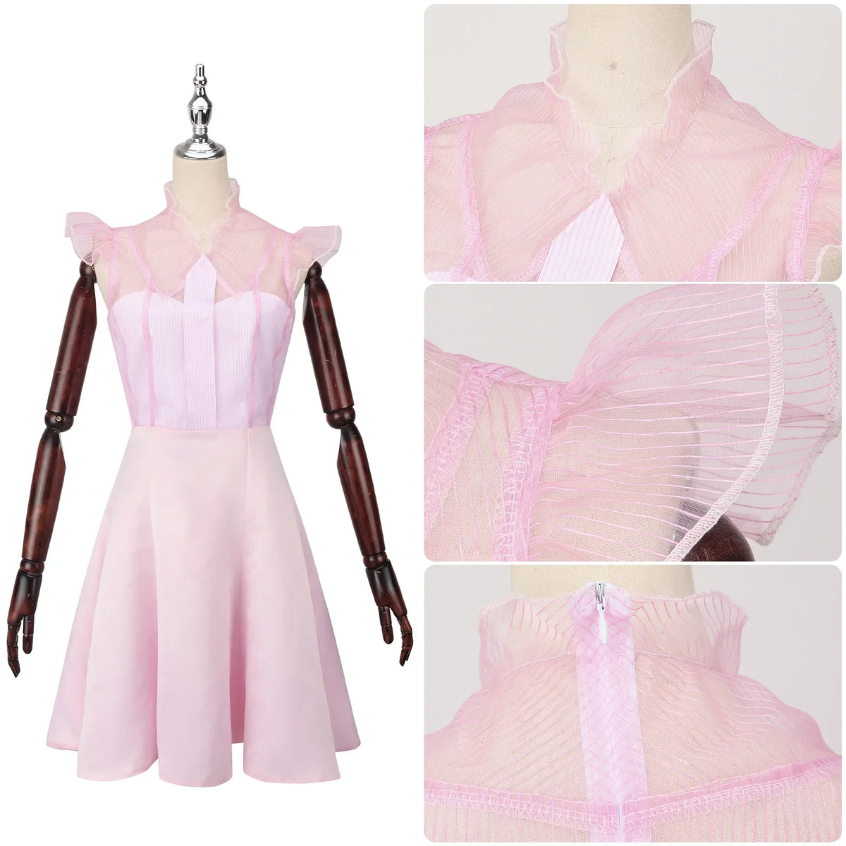 Glinda2025 Edition Witch Pink Cosplay Dress Halloween Party