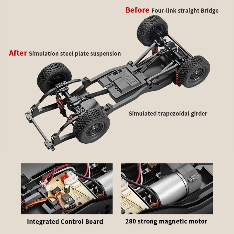 Control Remote Car 1/12 Scale 4WD Off Road RC Pickup Truck Toy For Kids Christmas Gift