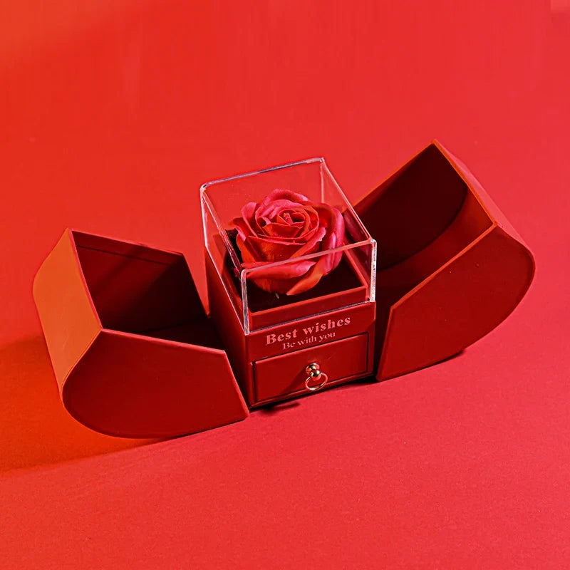 Rose Eternal Gift Box with Heart Necklace for Women - Birthday, Wedding Gifts for Mom, Girlfriend