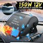 12V Car Heater Fan Travel-Friendly 150W Defroster Demister Cooler Dryer Winter 2025 Car Accessory