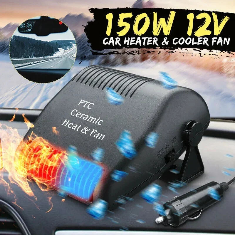 12V Car Heater Fan Travel-Friendly 150W Defroster Demister Cooler Dryer Winter 2025 Car Accessory