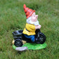 Garden2026 Edition Gnome On Bicycle Statue Sturdy Resin Outdoor Decor Flower Cart Dwarf Ornament Fall