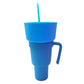 Snack2025 Edition Cup 2 In 1 Snack Bowl Tumbler Splash Proof Leakproof Popcorn Stadium Cup Movie Night Fall
