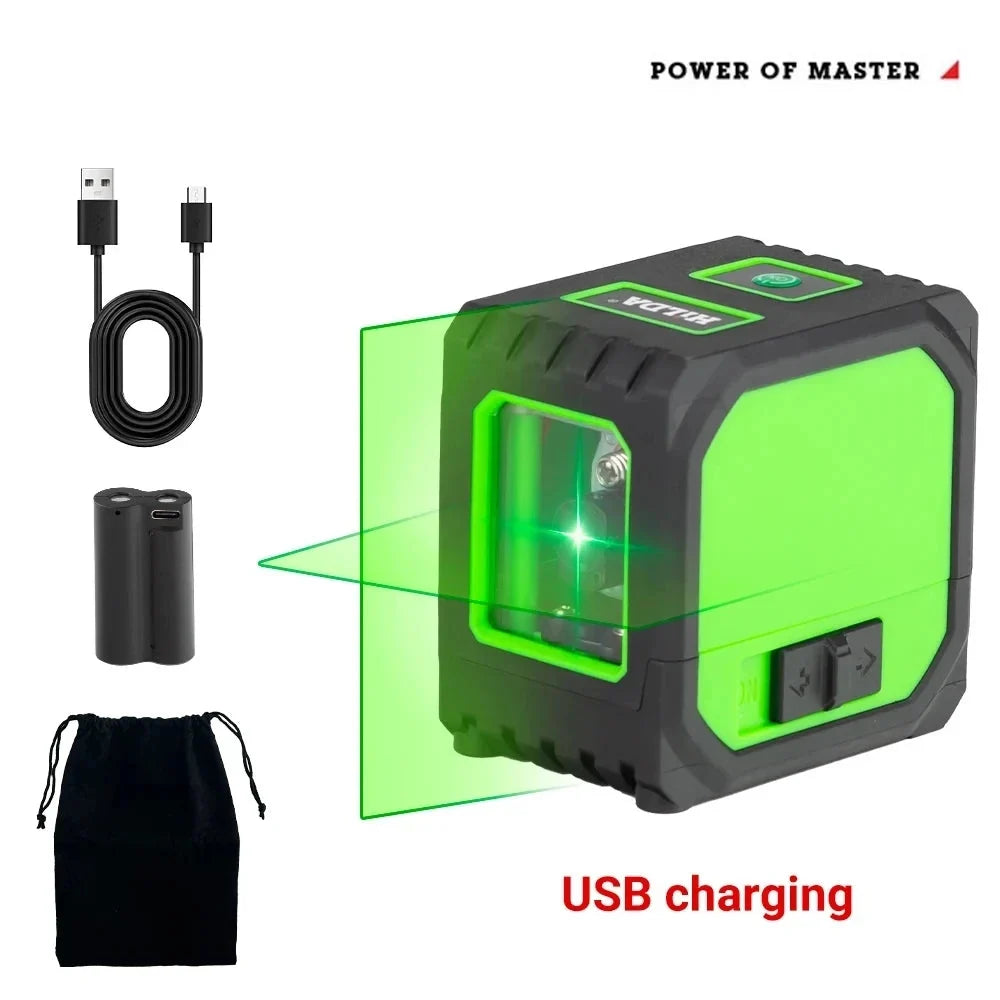 Mini Laser Level with Self-Leveling Green Beams - USB Charging Household Tools
