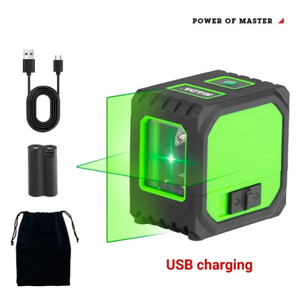 Mini Laser Level with Self-Leveling Green Beams - USB Charging Household Tools