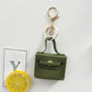 Free 1+1 Birkin Inspired Mini Hand Bag - Solid Color PU Leather Coin Bag Keychain Charm
