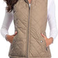 Light Women Quilted Vest - Stand Collar Cotton Winter
